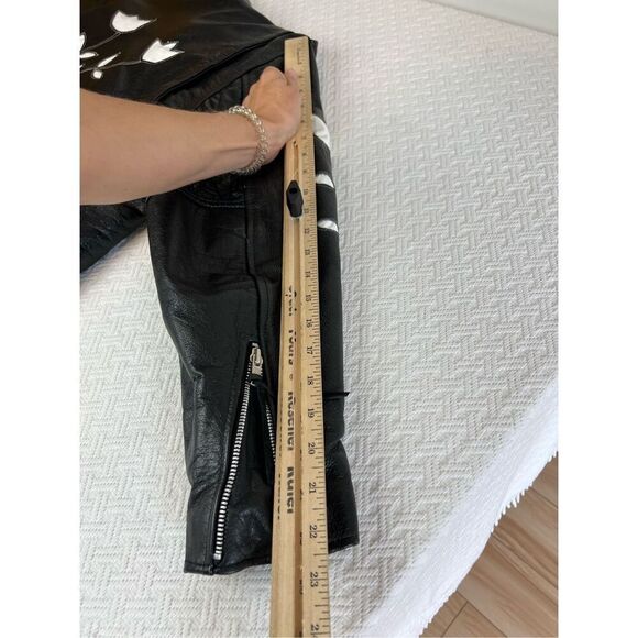 Vintage Screaming Eagle Black Leather Jacket Size 40 With Leather Chaps Large - Picture 16 of 16